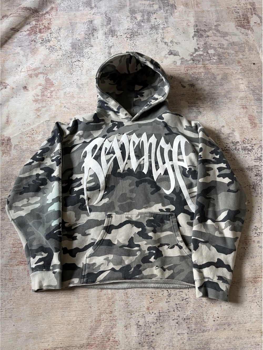 Revenge X XXXTentacion Kill Outline Camo Hoodie Size L